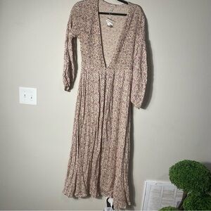 Free People Floral Maxi Dress - Pink and Cream